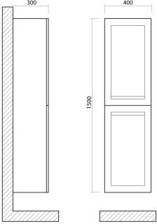 Шкаф подвесной Art&Max Platino 40x150см светло-серый матовый AM-Platino-1500-2A-SO-GCM Шкаф подвесной Art&Max Platino 40x150см светло-серый матовый AM-Platino-1500-2A-SO-GCM