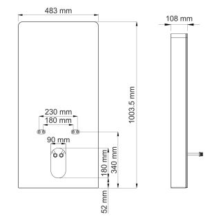 Пристенный модуль системы инсталляции для биде WasserKRAFT Naab 86BDT.050.BL чёрный