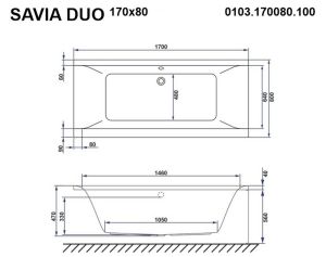 Гидромассажная ванна Whitecross Savia Duo 0103.170080.100.RELAX.GL 170x80см Relax золото
