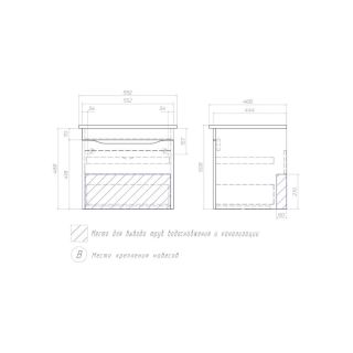 Тумба под раковину подвесная Vigo Grani tp.GRI.ELI.60.1Y 60 см дуб золотой