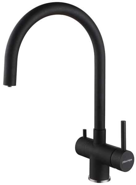Смеситель для кухни Paulmark Heller He213218-418 чёрный металлик