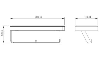 Двойной держатель для туалетной бумаги Lemark Glass Line 9721040 с полкой хром/белое стекло