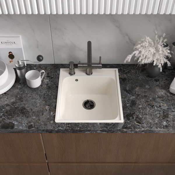 Мойка кухонная Reflexion Quadra 43-WH RF0243WH белый