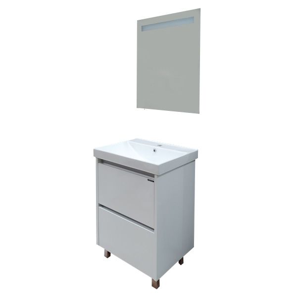 Comforty Тумба-умывальник "Дублин-60" белый глянец с раковиной Comforty 8056