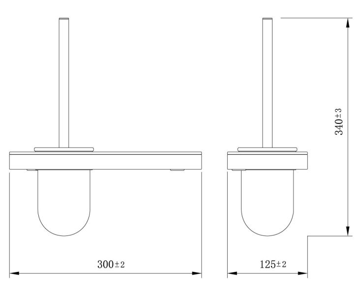 Ёршик для унитаза Lemark Glass Line 9761031 с держателем и полкой хром/белое стекло