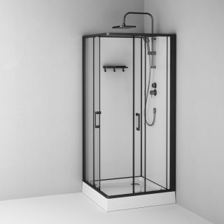 Душевая кабина Am.Pm Above W9XC-403-9090BT 90x90 см профиль чёрный матовый стекло прозрачное