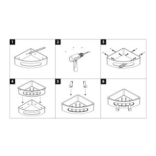 Полка для душа угловая Lemark Shelf line 9771046 хром/графит