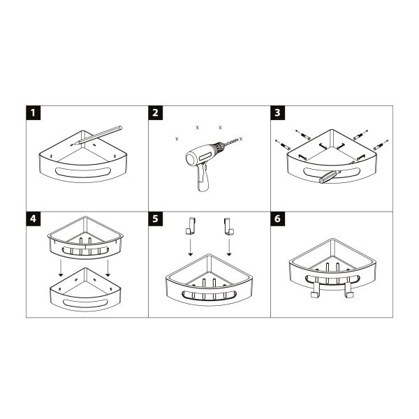 Полка для душа угловая Lemark Shelf line 9772047 чёрный