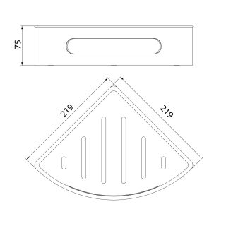 Полка для душа угловая Lemark Shelf line 9776048 графит
