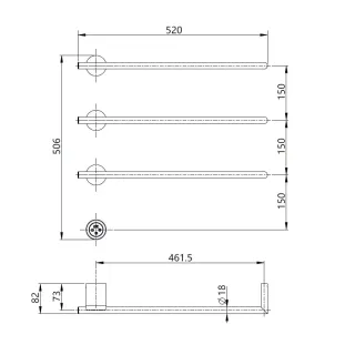 Полотенцесушитель электрический AQUAme AQM3143BG 50x52 см c терморегулятором золото брашированное