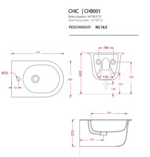 Биде Artceram Chic CHB001 05 00 белое Биде Artceram Chic CHB001 05 00 белое
