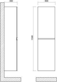 Шкаф подвесной Art&Max Bianchi 40x150см белый матовый AM-Bianchi-1500-2A-SO-BM Шкаф подвесной Art&Max Bianchi 40x150см белый матовый AM-Bianchi-1500-2A-SO-BM