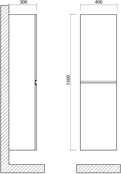 Шкаф подвесной Art&Max Bianchi 40x150см белый матовый AM-Bianchi-1500-2A-SO-BM Шкаф подвесной Art&Max Bianchi 40x150см белый матовый AM-Bianchi-1500-2A-SO-BM