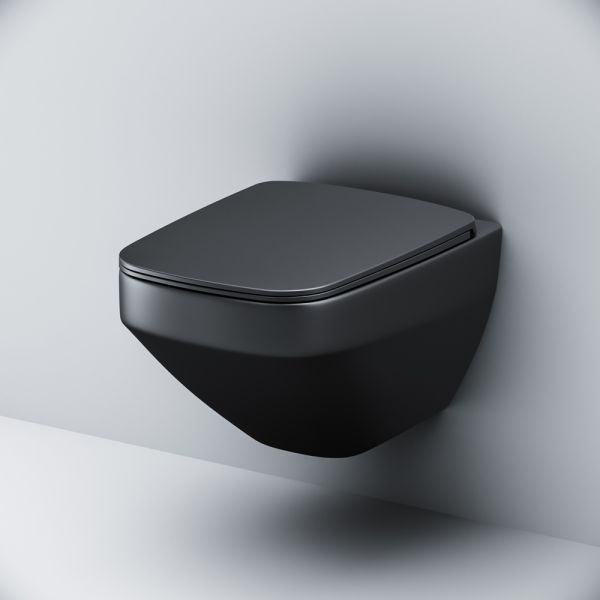 Унитаз подвесной Am.Pm Inspire 2.0 FlashClean с сиденьем микролифт чёрный матовый C50A1700MBSC