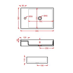 Раковина ArtCeram SCALINO SCL003 05 00 белая 60 см