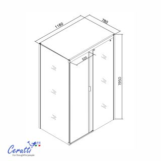 Душевой уголок Ceruttispa MARBELLA120BF R 120x80 см профиль чёрный стекло матовое