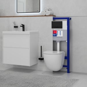Инсталляция для подвесного унитаза Lemark Peneda Expert 9812216 с кнопкой смыва Bit чёрный матовый soft touch