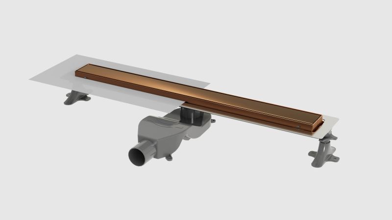 Душевой лоток Boheme Premium Linear 982-80-BRB 80 см брашированная бронза