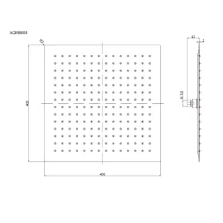 Верхний душ AQUAme Savona AQM8608GM 40 см графит матовый