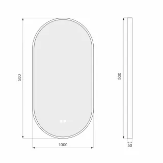 Зеркало с подсветкой Azario Ирина АZ-LED013925 50 см золото матовое
