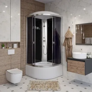 Душевая кабина Niagara Eco E90/40/TN 90x90 см профиль серебро стекло тонированное