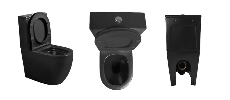 Унитаз напольный Ceruttispa Orlter MB CT9866 безободковый чёрный матовый