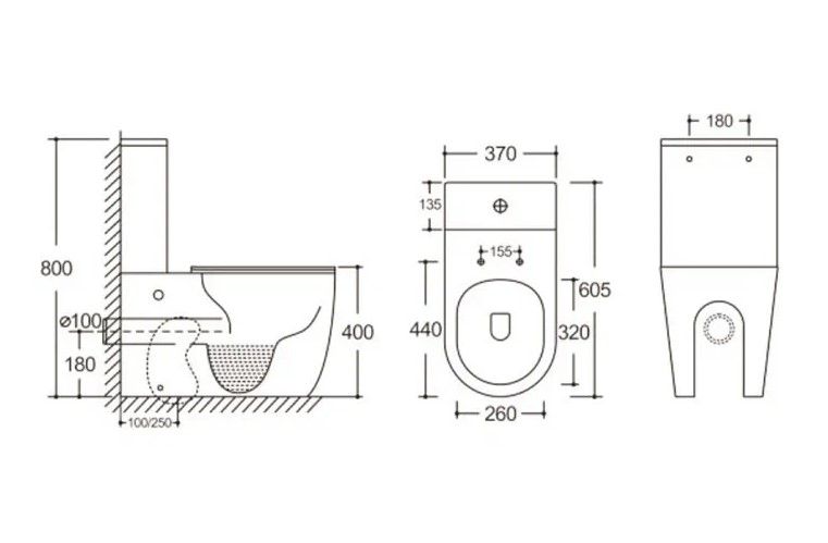Унитаз напольный Ceruttispa Orlter MB CT9866 безободковый чёрный матовый