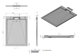 Поддон из камня Vincea VST-4SRL1012W 120x100 см белый матовый