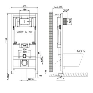 Комплект 3в1 100802234 инсталляция Lemark Peneda с кнопкой смыва Bit чёрный матовый унитаз подвесной безободковый Florex торнадо чёрный матовый