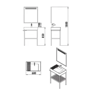 Зеркало с подсветкой Creavit Arya AR065-A.SS 65 см чёрный