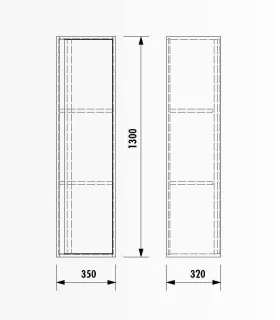Пенал Creavit Verti VE2131.01.VV 35 см орех