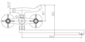 Смеситель для ванны Haiba HB2124 хром