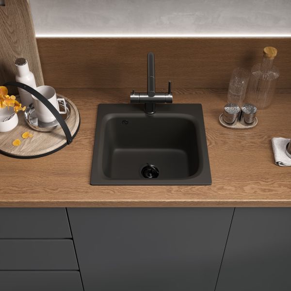Мойка кухонная Reflexion Base 43-BL RX0743BL черный
