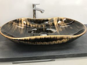 Раковина  CeramaLux 7097 коричневая 66 см