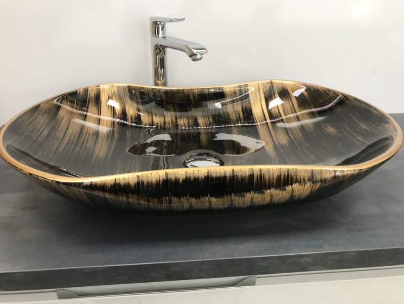 Раковина  CeramaLux 7097 коричневая 66 см
