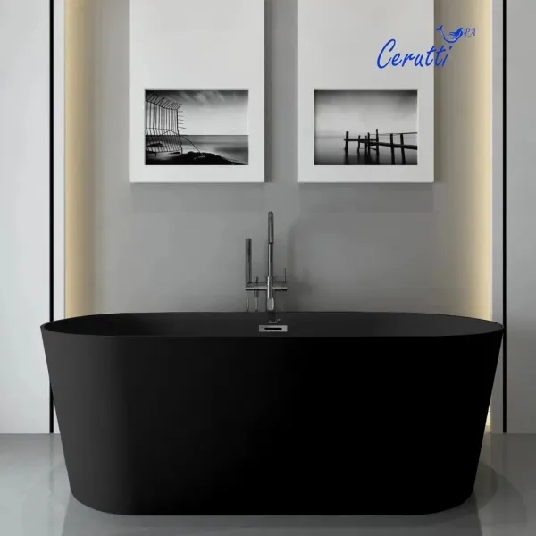Ванна акриловая Ceruttispa Resia MB CT9905 168x73 см чёрный матовый