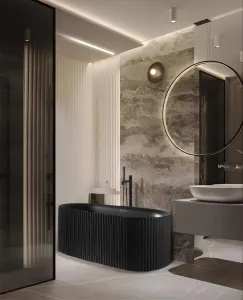 Ванна акриловая Ceruttispa Ceza's MB CT9907 170x75 см чёрный матовый