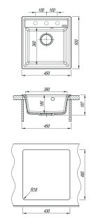 Кухонная мойка Lemark Hanka 450 9910008 бежевый