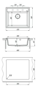Кухонная мойка Lemark Hanka 570 9910014 бежевый