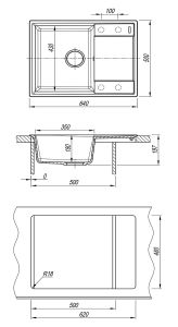Кухонная мойка Lemark Imandra 640 9910020 бежевый
