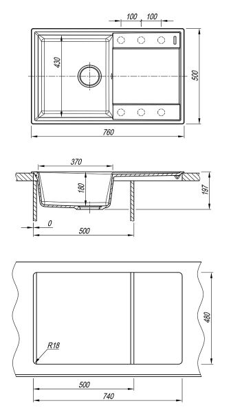 Кухонная мойка Lemark Imandra 760 9910026 бежевый