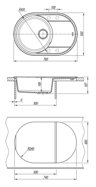 Кухонная мойка Lemark Lacha 760 9910058 жасмин