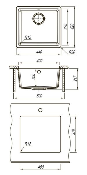Кухонная мойка Lemark Sinara 440-U 9910070 жасмин