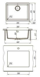 Кухонная мойка Lemark Sinara 540-U 9910078 шампань