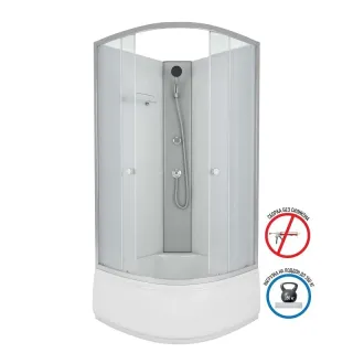 Душевая кабина Niagara Eco E90/40/MT/BK 90x90 см без крыши профиль хром стекло матовое