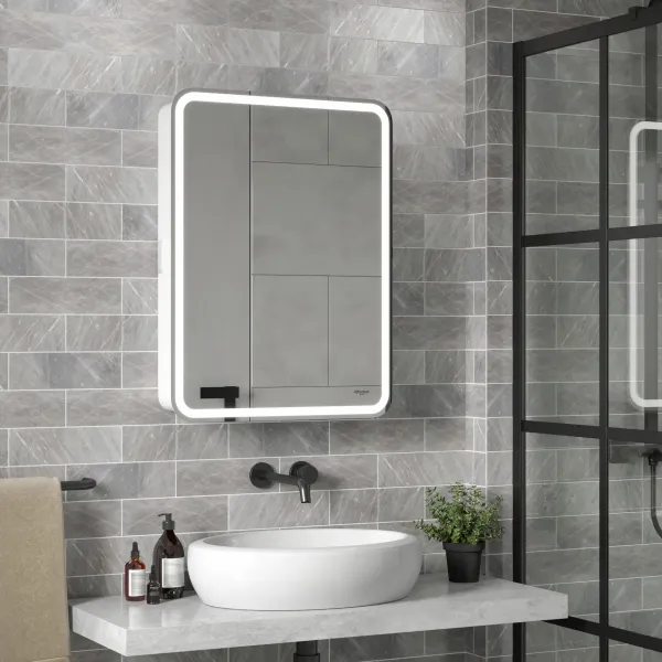 Зеркало-шкаф Reflexion Circle 55R RF2106SR с подсветкой 55х80