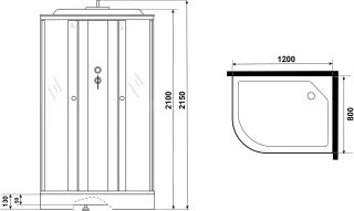Душевая кабина Niagara Eco E120/80/13L/TN 120x80 см профиль хром стекло тонированное