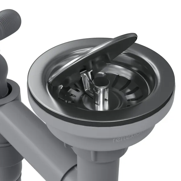 Сифон для одночашевой кухонной мойки с выпуском Reflexion Arno RX3001SS полированная сталь