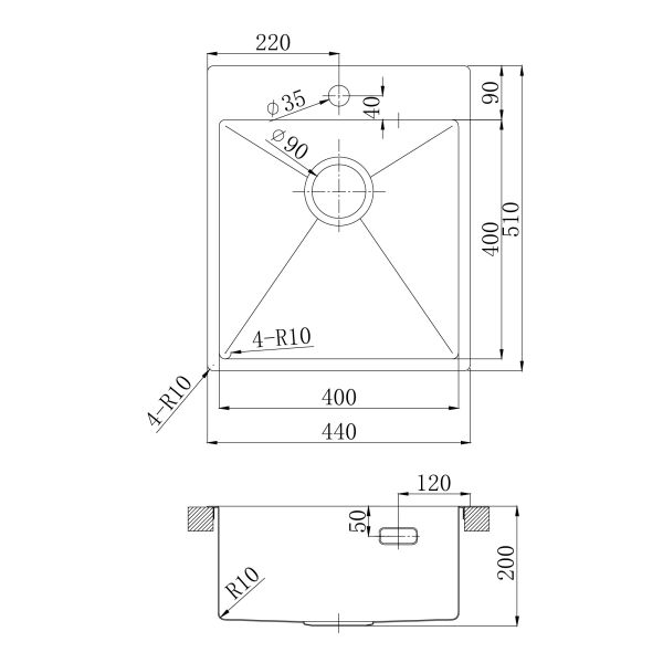Кухонная мойка Lemark Janga 440 9937101 сталь