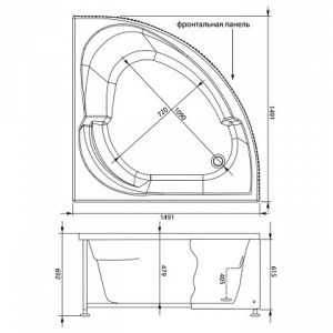 Каркас сварной для акриловой ванны Aquanet Bali 150x150